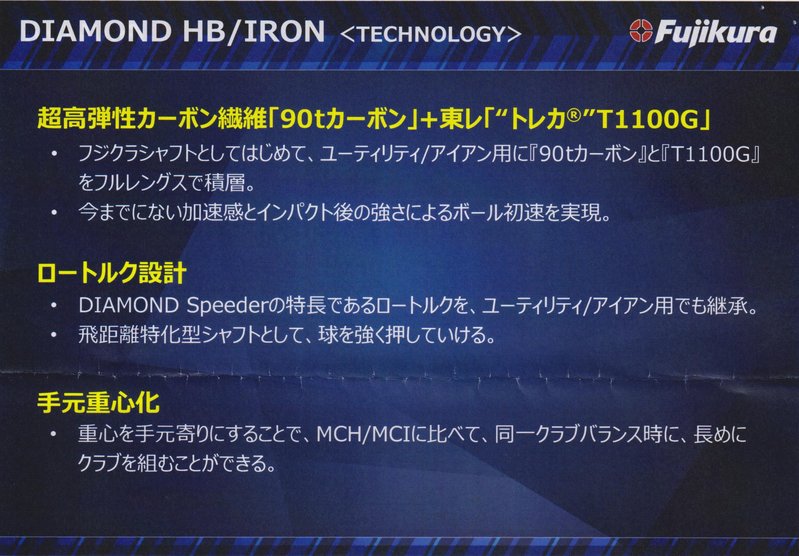 フジクラ／ダイアモンドSpeederにハイブリッド（ＵＴ）とアイアン用が