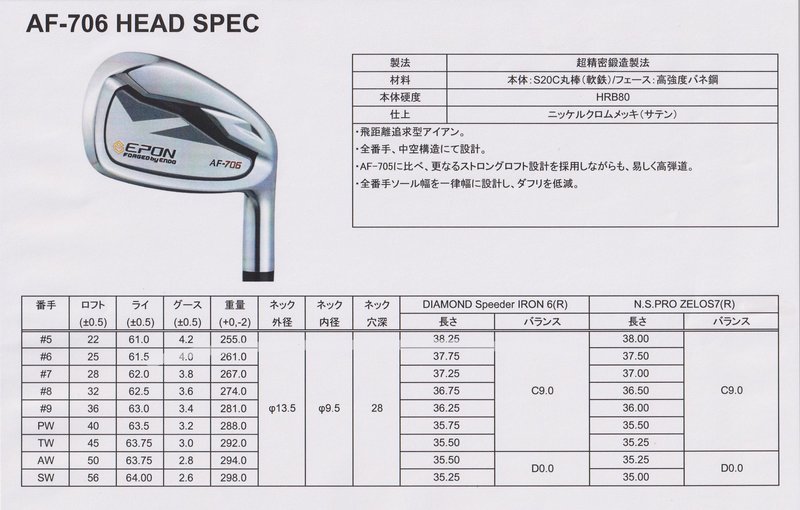 EPONエポン　AF-706 の5〜T＋50\u002656\u002660 10本セット